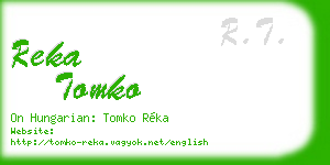 reka tomko business card